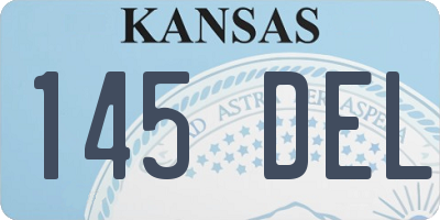 KS license plate 145DEL