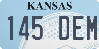 KS license plate 145DEM