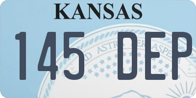 KS license plate 145DEP