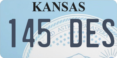 KS license plate 145DES