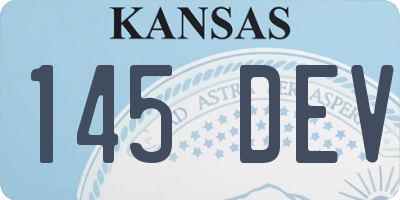 KS license plate 145DEV