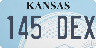 KS license plate 145DEX