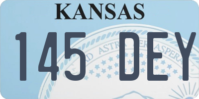 KS license plate 145DEY