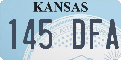 KS license plate 145DFA