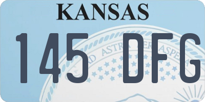 KS license plate 145DFG