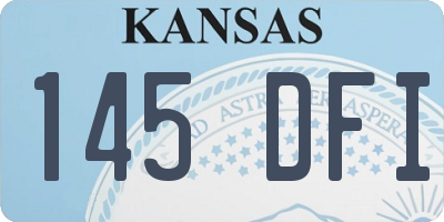 KS license plate 145DFI