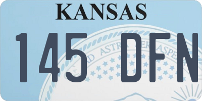 KS license plate 145DFN