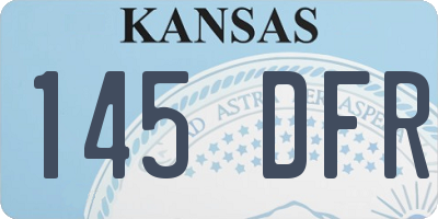 KS license plate 145DFR