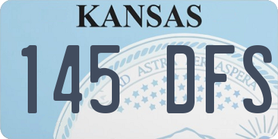KS license plate 145DFS