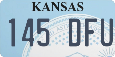 KS license plate 145DFU
