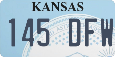 KS license plate 145DFW