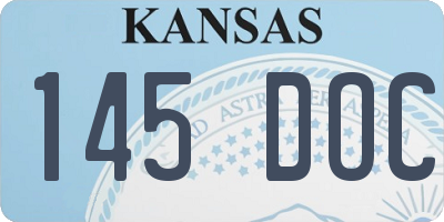 KS license plate 145DOC