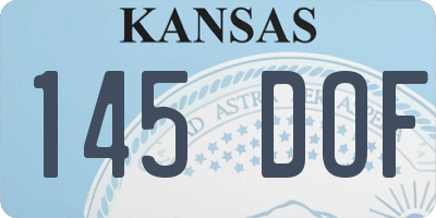 KS license plate 145DOF