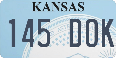 KS license plate 145DOK