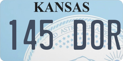 KS license plate 145DOR
