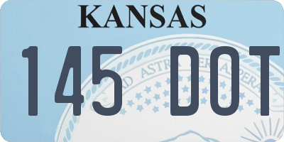 KS license plate 145DOT