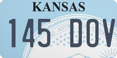 KS license plate 145DOV