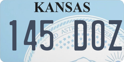 KS license plate 145DOZ