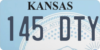 KS license plate 145DTY