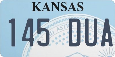 KS license plate 145DUA