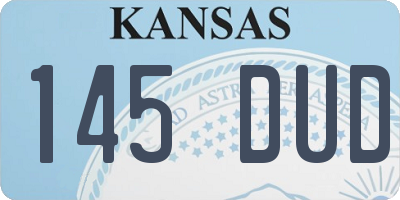 KS license plate 145DUD