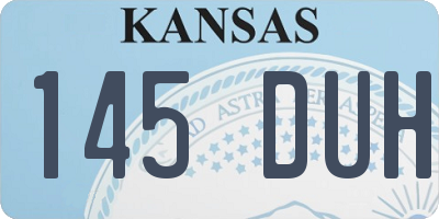 KS license plate 145DUH