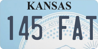 KS license plate 145FAT