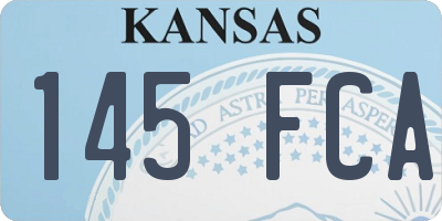 KS license plate 145FCA