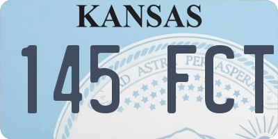 KS license plate 145FCT