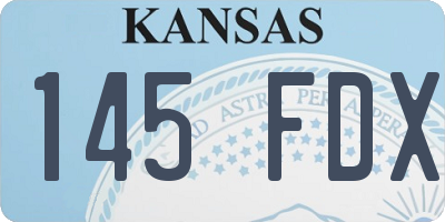 KS license plate 145FDX