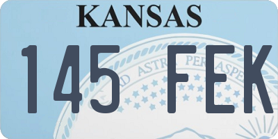 KS license plate 145FEK