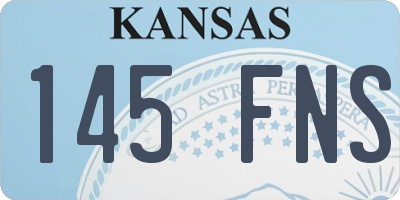 KS license plate 145FNS
