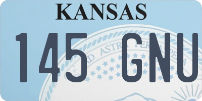 KS license plate 145GNU