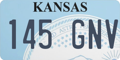 KS license plate 145GNV