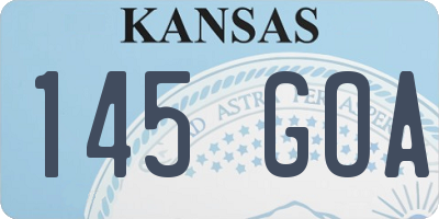 KS license plate 145GOA