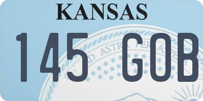 KS license plate 145GOB