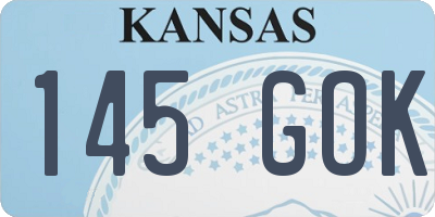 KS license plate 145GOK