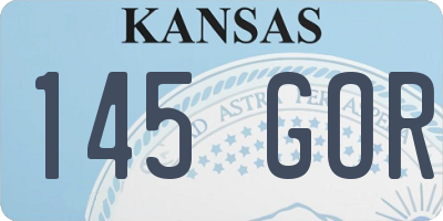 KS license plate 145GOR
