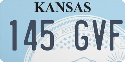 KS license plate 145GVF