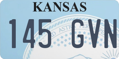 KS license plate 145GVN