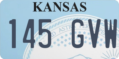 KS license plate 145GVW