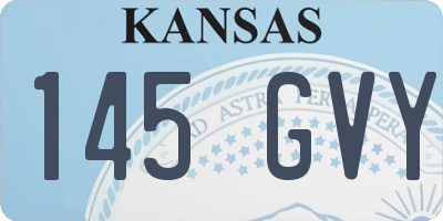 KS license plate 145GVY