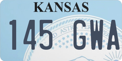 KS license plate 145GWA