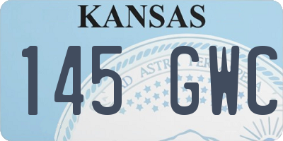 KS license plate 145GWC