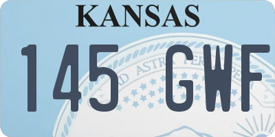 KS license plate 145GWF