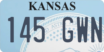 KS license plate 145GWN