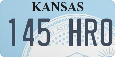 KS license plate 145HRO