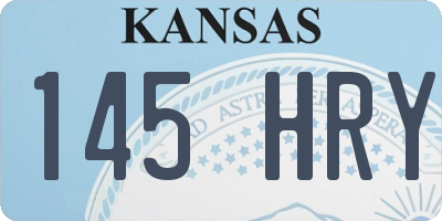 KS license plate 145HRY