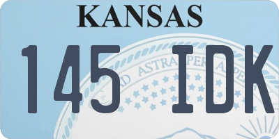 KS license plate 145IDK