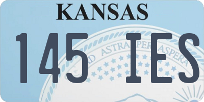 KS license plate 145IES
